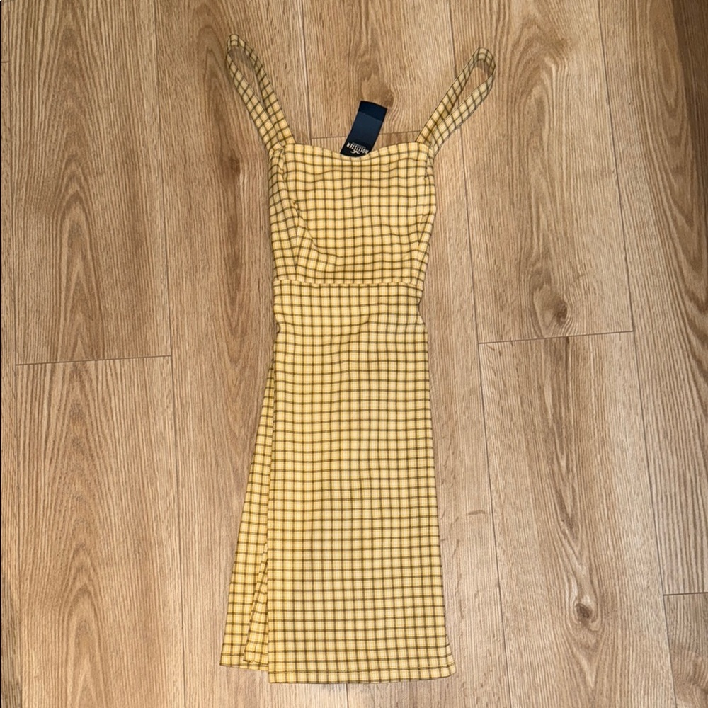 Yellow Checkered Dress (NEVER WORN)